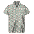Laurel Green Bull Terrier Pattern Print Men's Short Sleeve Shirt