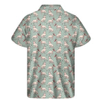 Laurel Green Bull Terrier Pattern Print Men's Short Sleeve Shirt