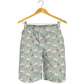 Laurel Green Bull Terrier Pattern Print Men's Shorts
