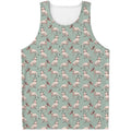 Laurel Green Bull Terrier Pattern Print Men's Tank Top