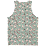 Laurel Green Bull Terrier Pattern Print Men's Tank Top
