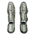 Laurel Green Bull Terrier Pattern Print Muay Thai Shin Guards