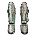 Laurel Green Bull Terrier Pattern Print Muay Thai Shin Guard