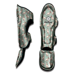 Laurel Green Bull Terrier Pattern Print Muay Thai Shin Guard