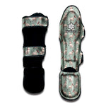 Laurel Green Bull Terrier Pattern Print Muay Thai Shin Guard
