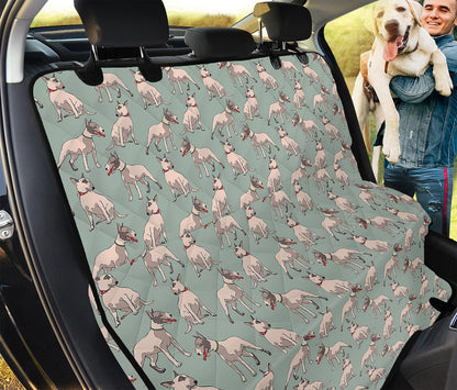 Laurel Green Bull Terrier Pattern Print Pet Car Back Seat Cover
