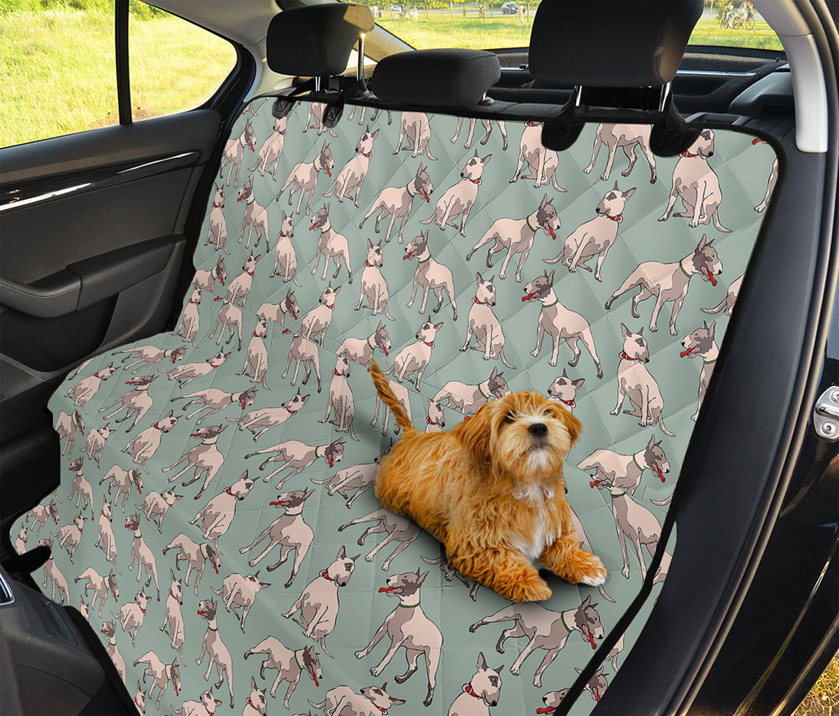 Laurel Green Bull Terrier Pattern Print Pet Car Back Seat Cover