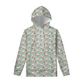 Laurel Green Bull Terrier Pattern Print Pullover Hoodie