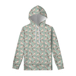 Laurel Green Bull Terrier Pattern Print Pullover Hoodie