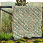 Laurel Green Bull Terrier Pattern Print Quilt