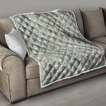 Laurel Green Bull Terrier Pattern Print Quilt