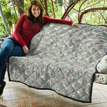 Laurel Green Bull Terrier Pattern Print Quilt