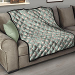 Laurel Green Bull Terrier Pattern Print Quilt