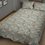 Laurel Green Bull Terrier Pattern Print Quilt Bed Set