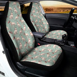 Laurel Green Bull Terrier Pattern Print Universal Fit Car Seat Covers