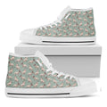 Laurel Green Bull Terrier Pattern Print White High Top Sneakers