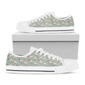 Laurel Green Bull Terrier Pattern Print White Low Top Sneakers