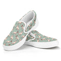 Laurel Green Bull Terrier Pattern Print White Slip On Sneakers