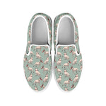 Laurel Green Bull Terrier Pattern Print White Slip On Shoes