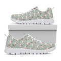 Laurel Green Bull Terrier Pattern Print White Running Shoes