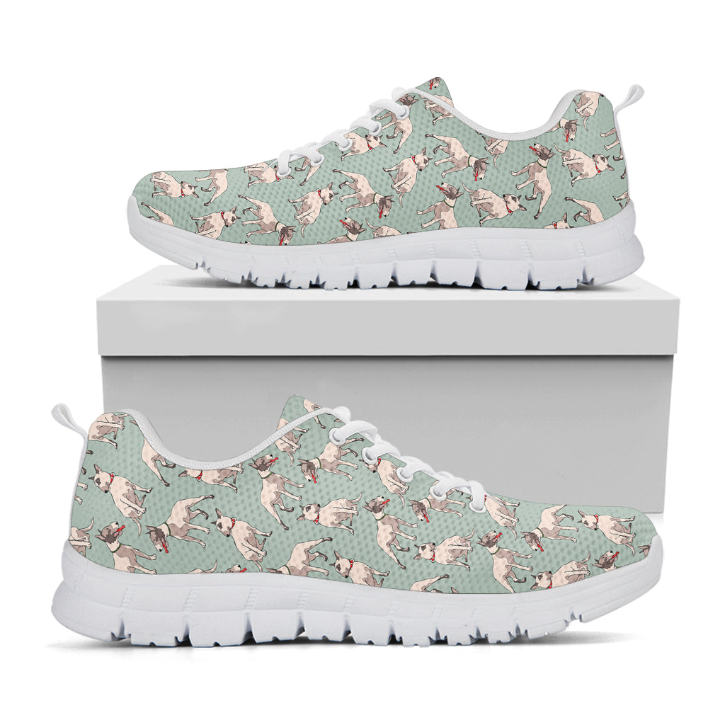 Laurel Green Bull Terrier Pattern Print White Sneakers