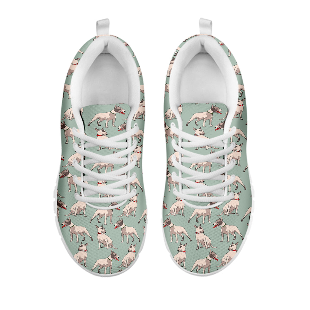 Laurel Green Bull Terrier Pattern Print White Sneakers