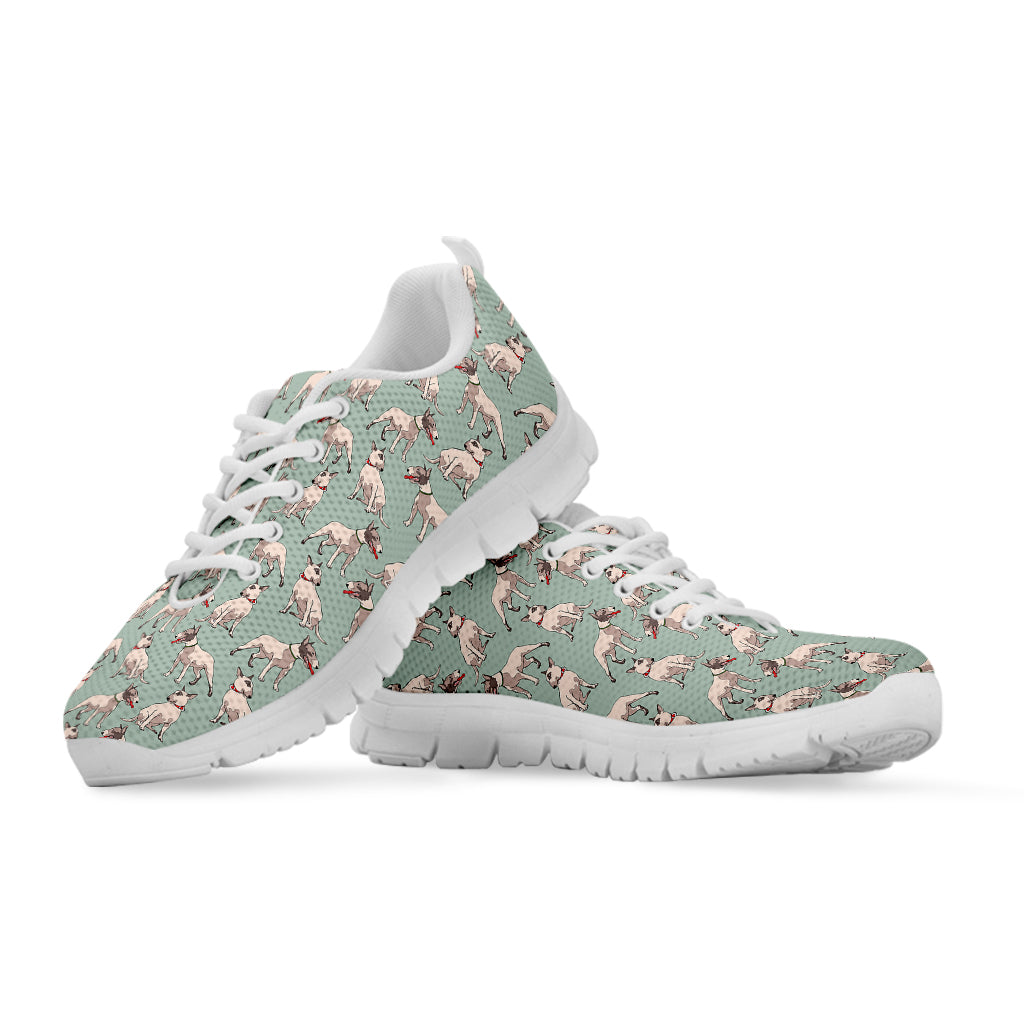 Laurel Green Bull Terrier Pattern Print White Sneakers