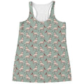 Laurel Green Bull Terrier Pattern Print Women's Racerback Tank Top