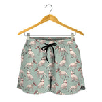 Laurel Green Bull Terrier Pattern Print Women's Shorts