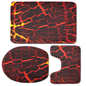 Lava Burning Print 3 Piece Bath Mat Set