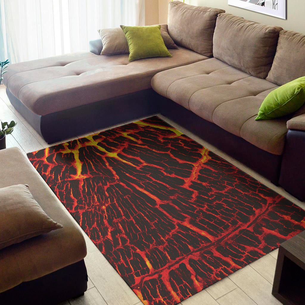 Lava Burning Print Area Rug