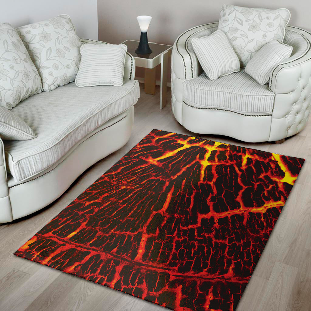 Lava Burning Print Area Rug