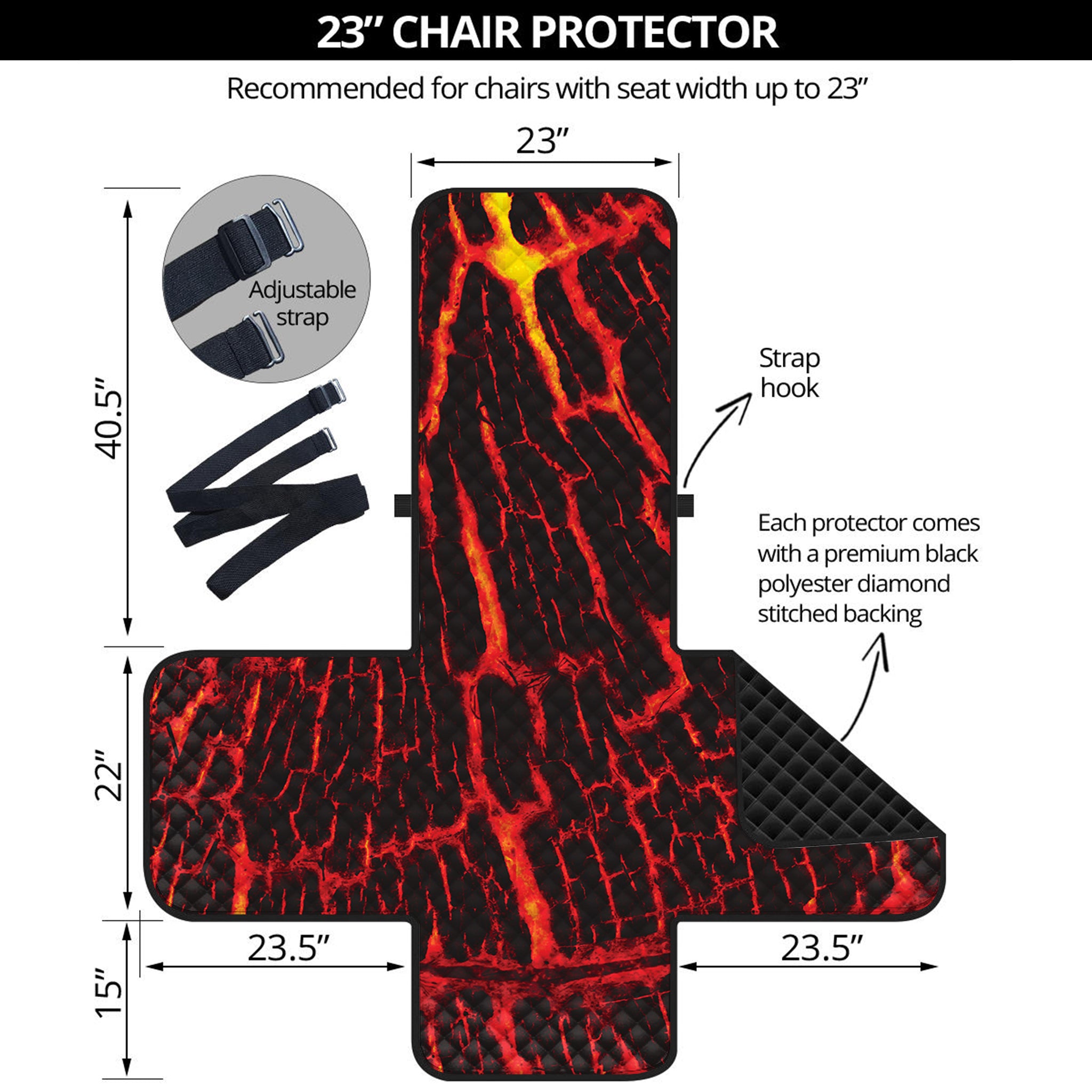 Lava Burning Print Armchair Protector