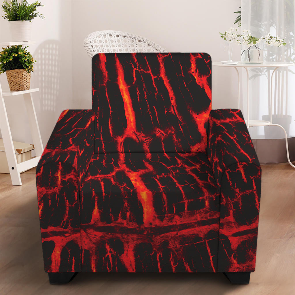 Lava Burning Print Armchair Slipcover