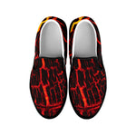 Lava Burning Print Black Slip On Shoes