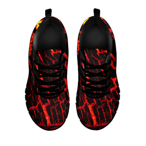 Lava Burning Print Black Sneakers