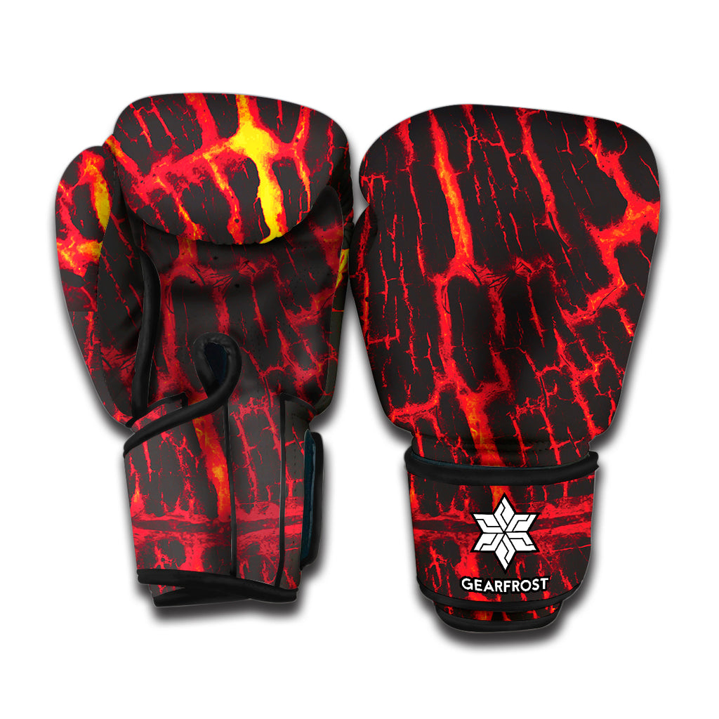 Lava Burning Print Boxing Gloves