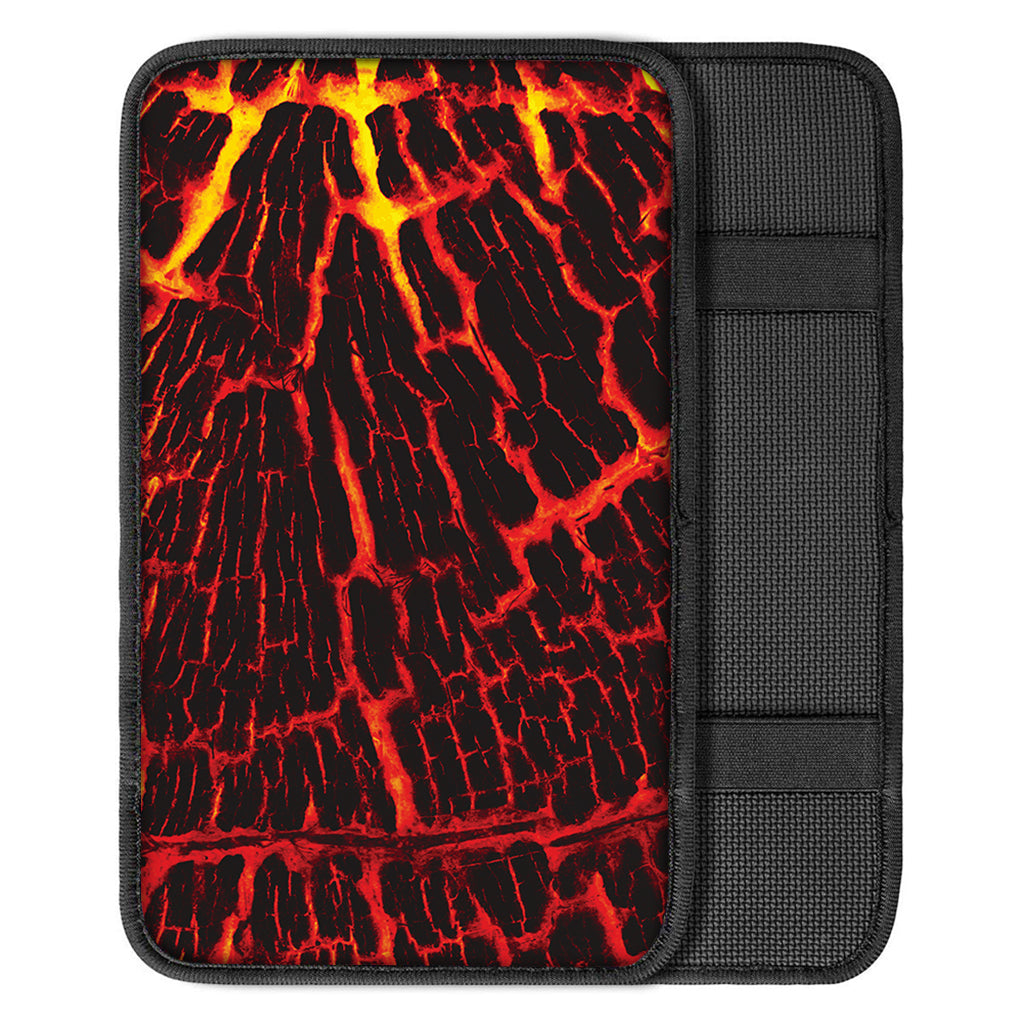 Lava Burning Print Car Center Console Cover