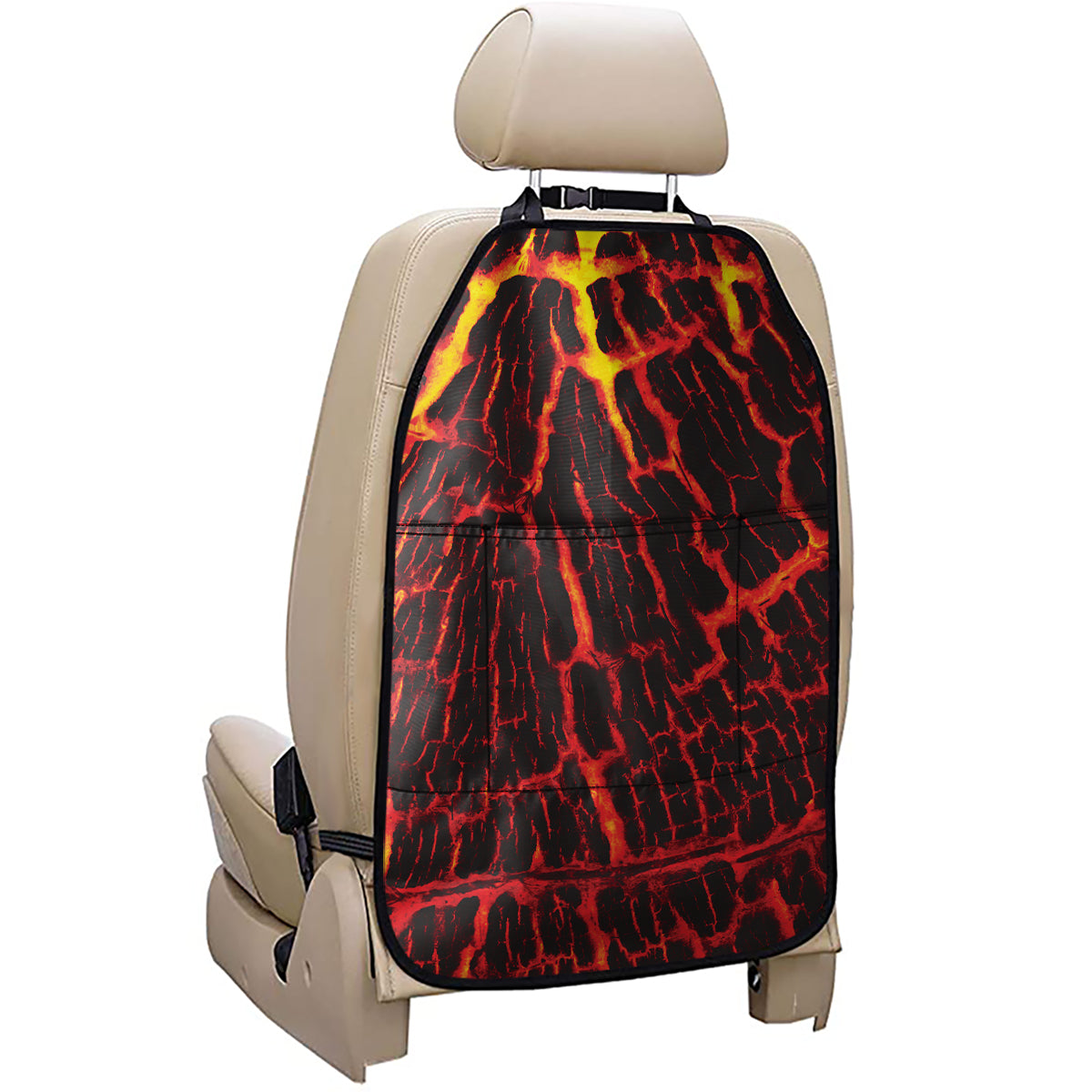 Lava Burning Print Car Seat Organizers