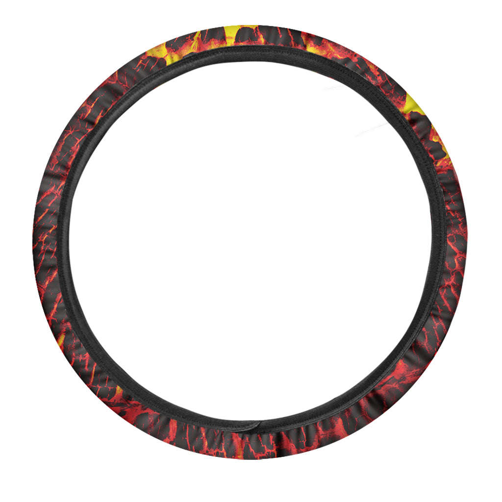 Lava Burning Print Car Steering Wheel Cover