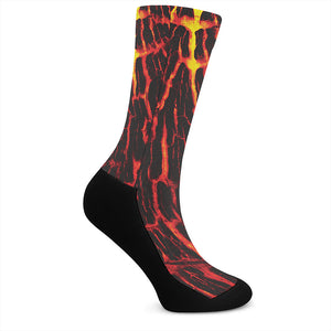 Lava Burning Print Crew Socks