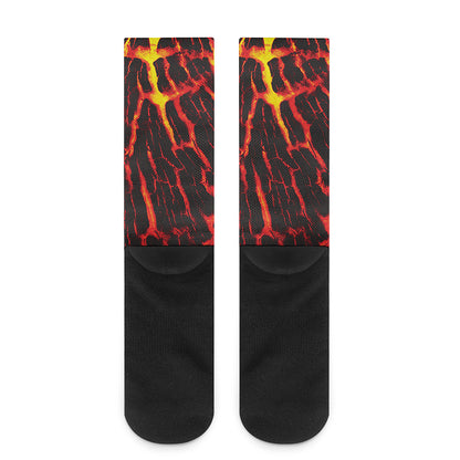 Lava Burning Print Crew Socks