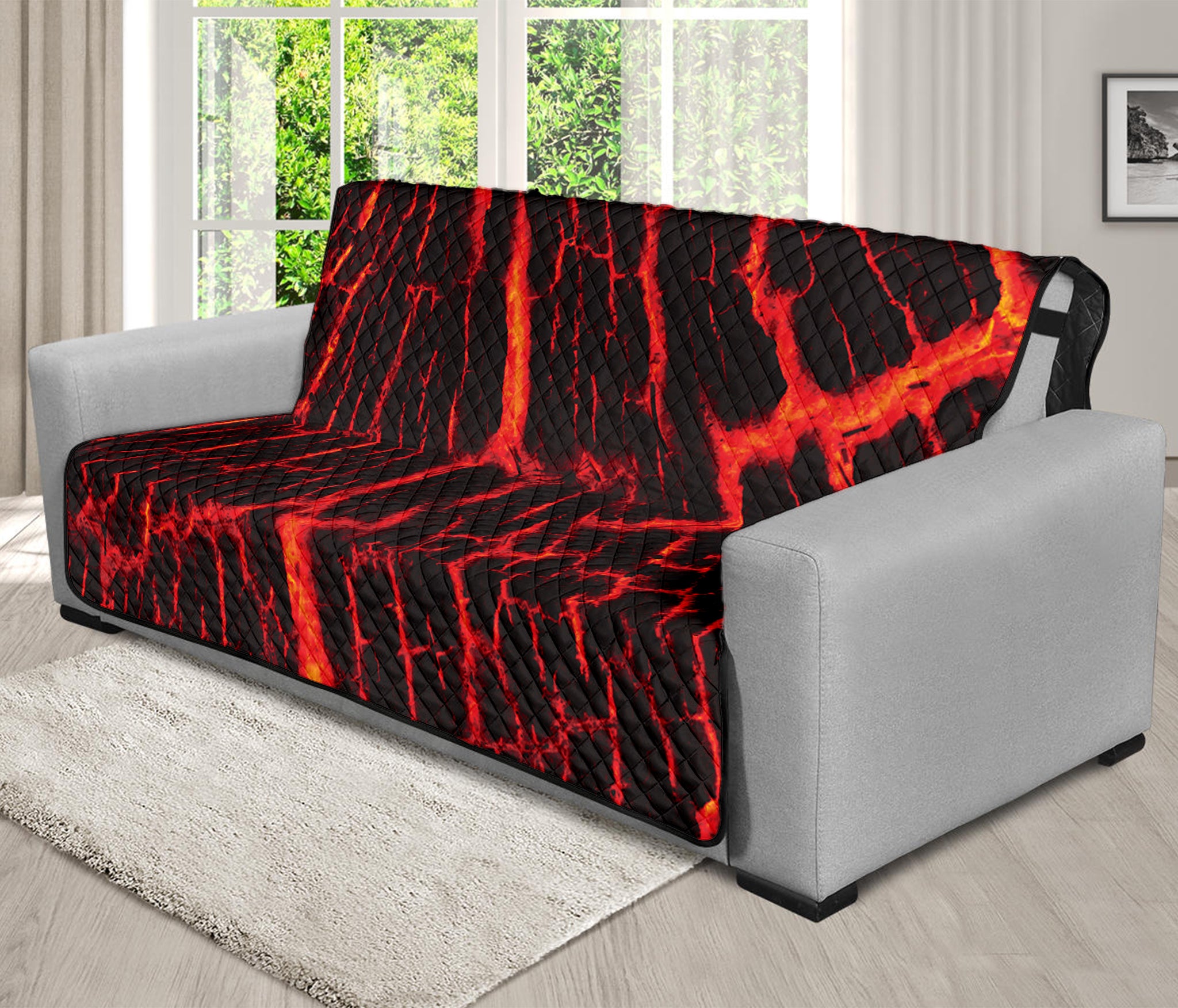 Lava Burning Print Futon Protector