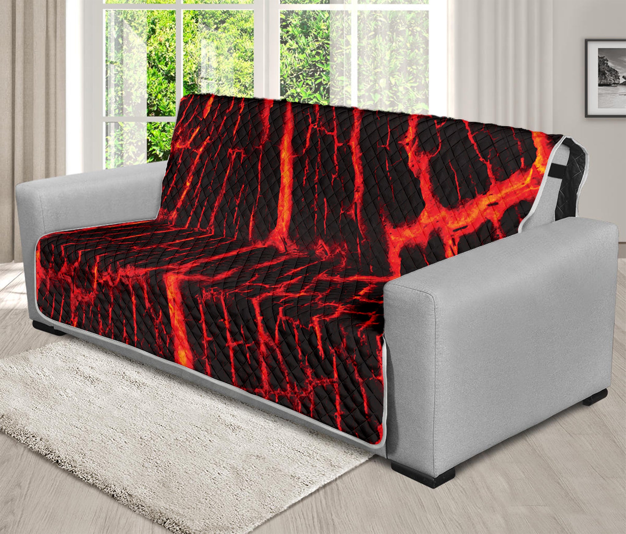 Lava Burning Print Futon Protector