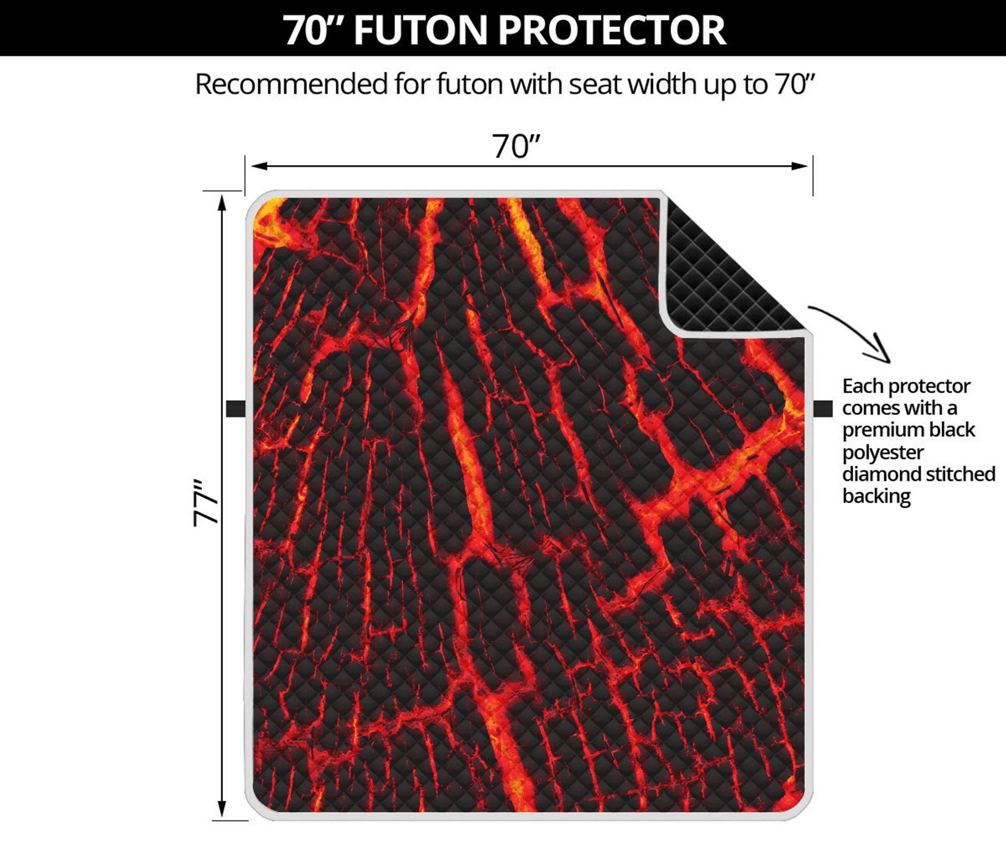 Lava Burning Print Futon Protector