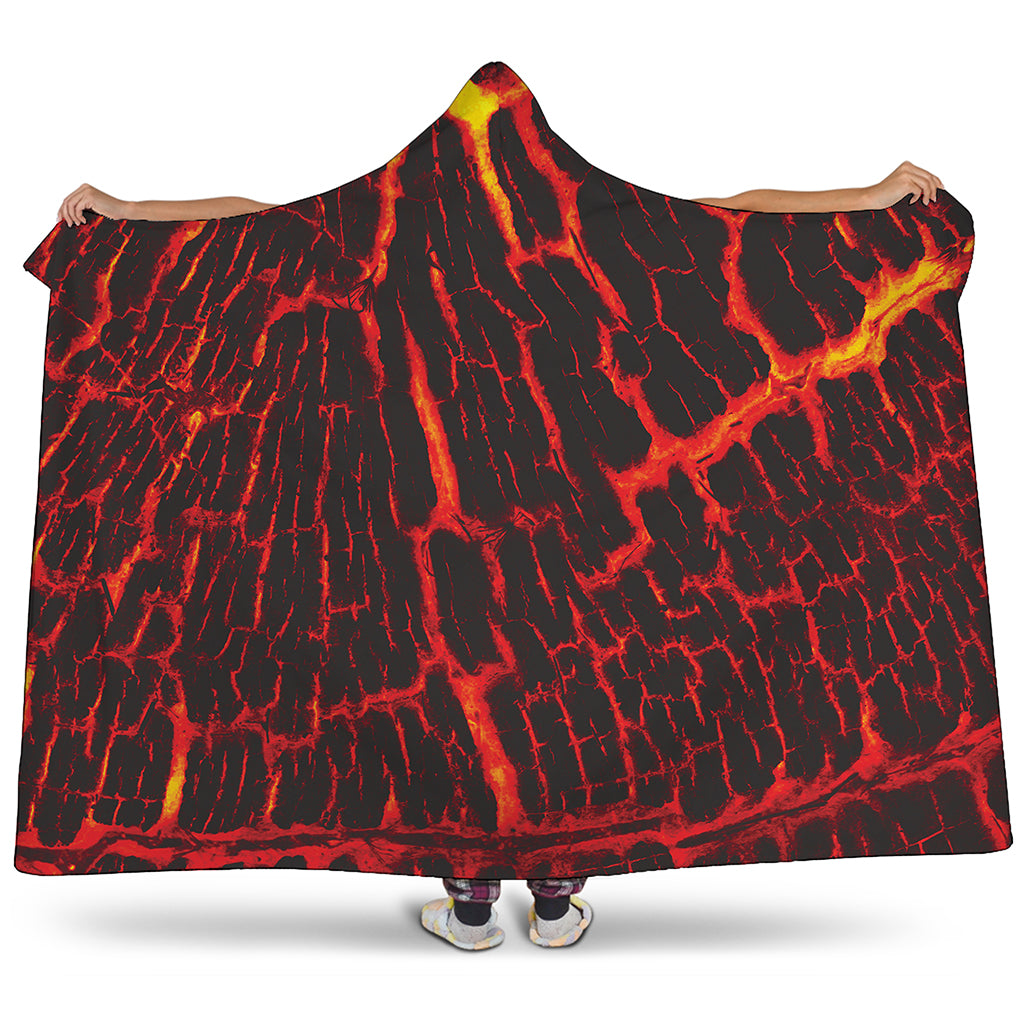 Lava Burning Print Hooded Blanket