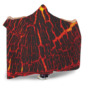 Lava Burning Print Hooded Blanket