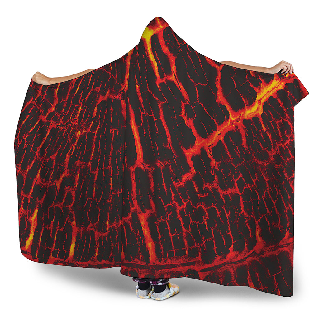 Lava Burning Print Hooded Blanket