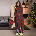 Lava Burning Print Hooded Blanket