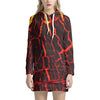 Lava Burning Print Hoodie Dress